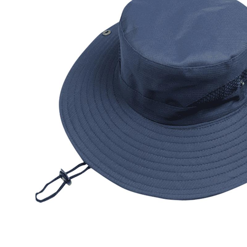 Dry Fit Polyester UV Protection Bucket Hat Beach Fishing Outdoor Traveling Hat Fisherman Hats With Strings