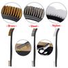 Small Wire Brush Set - Brass/ Stainless Steel/ Nylon Brushes for Cleaning Rust Removal, Dirt, Paint Scrubbing Wire Brush Set Double-Ended Cleaning