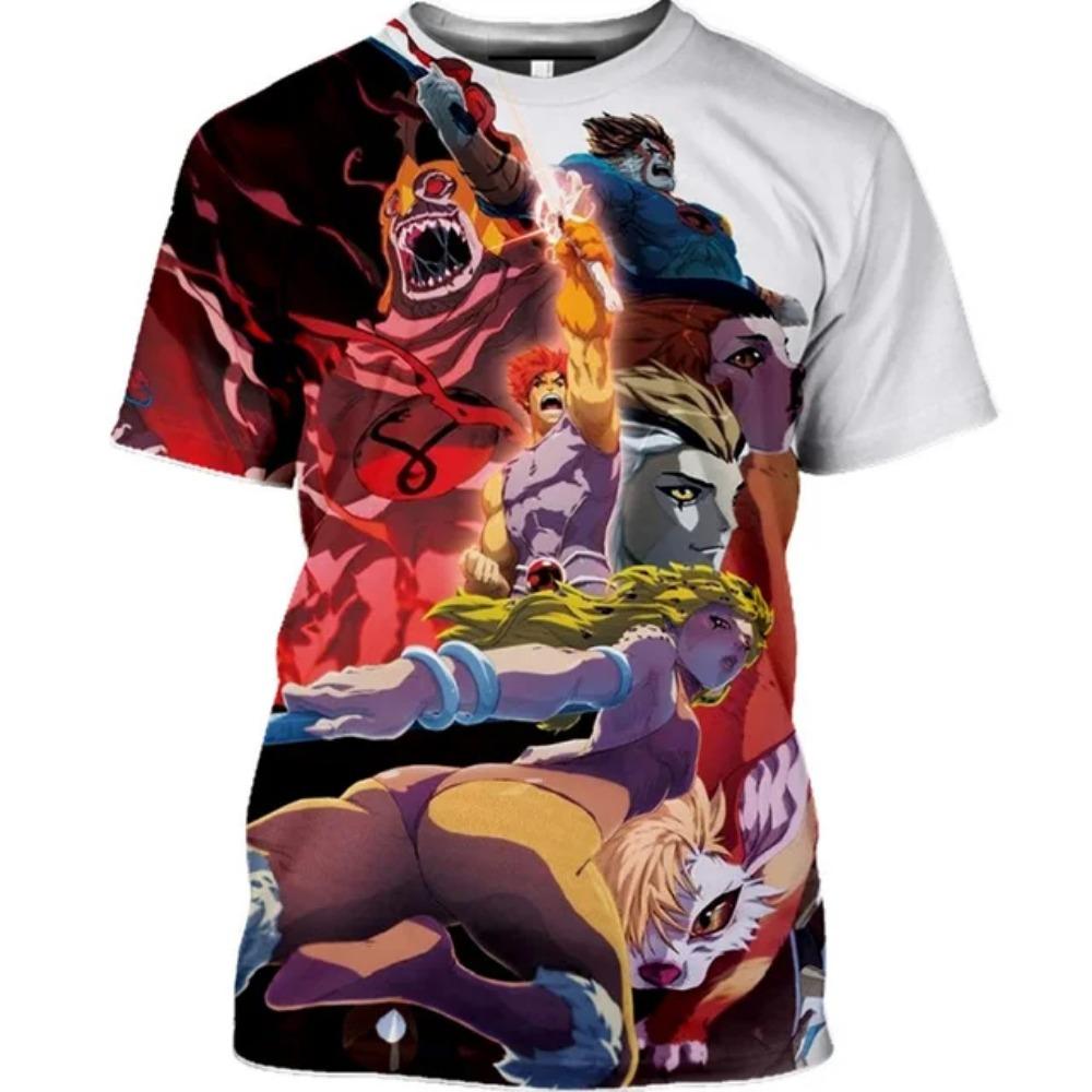 2026 Sommer Anime T-Shirt Thundercats 3D-Druck Herren Damen Mode Übergroß Kinder Junge Kawaii T-Shirts Tops Mädchen Herrenbekleidung