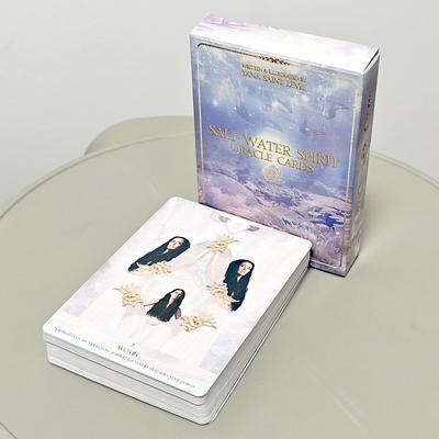 Baralho de Oráculo de Água Salgada 10,4*7,3 cm 55 Peças Cartas de Oráculo Ajudam a Esclarecer o Mundo ao Seu Redor por Meio de Uma Perspectiva Mais Profunda