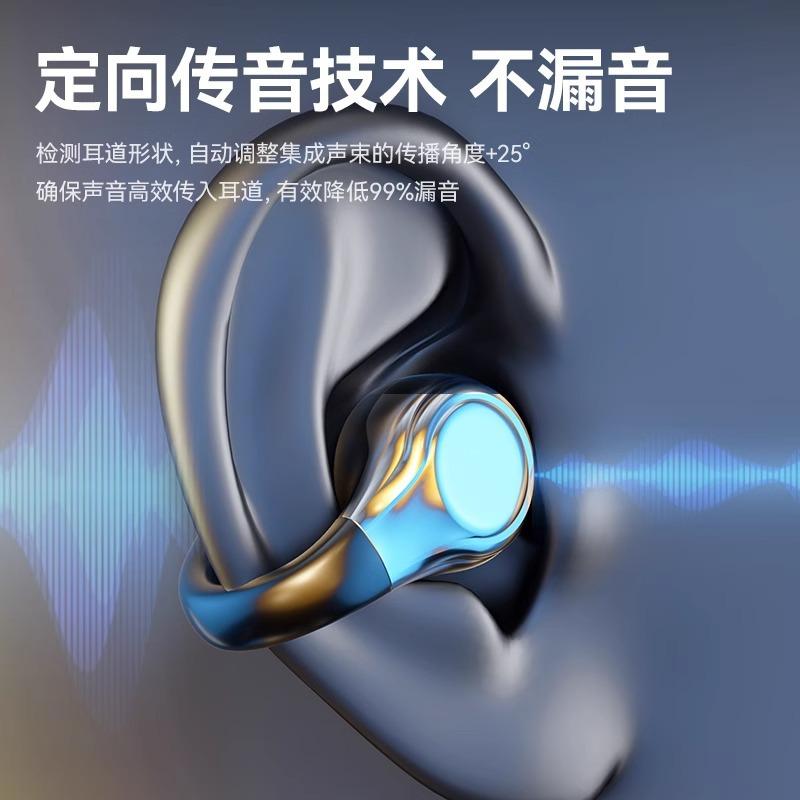 2024 Wireless Bluetooth Clip-On Headset with Noise Reduction, Non-In-Ear Design, Long Battery Life, High Quality for Gaming and Running.