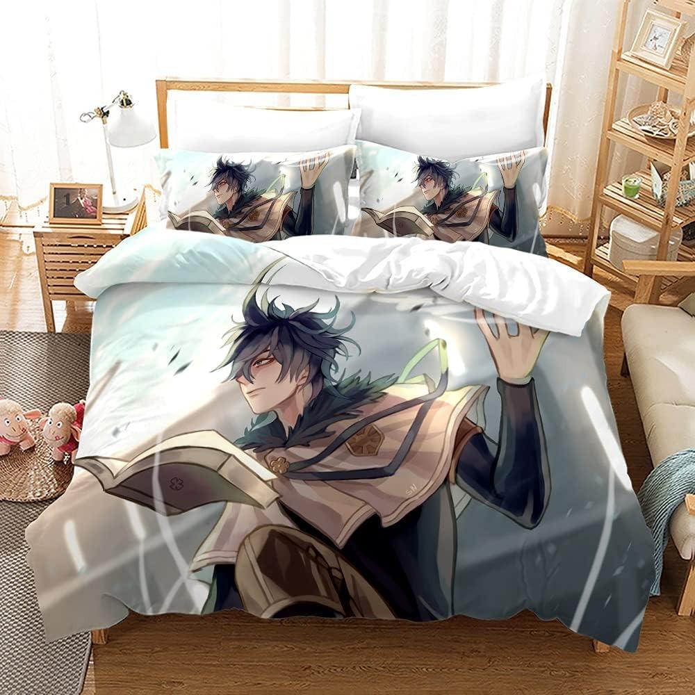 3D Printed Black Clover Asta Duvet Cover Pillowcase Bedding Set Single/Twin/Full/Queen Size Boys Girls Adults Bedroom Decor