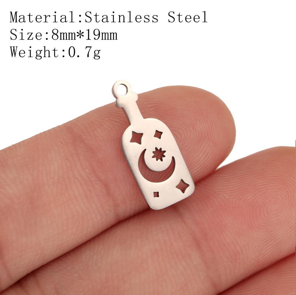 5Pcs Pineapple/Monstera Leaf/Tropical Hawaii Palm Tree Charms Stainless Steel Conch Pendant DIY Bracelet Necklace Jewelry Making