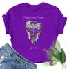 Dragonfly Windchimes Print Women T Shirt Short Sleeve O Neck Loose Women Tshirt Ladies Fashion Tee Shirt Tops Clothes Mujer