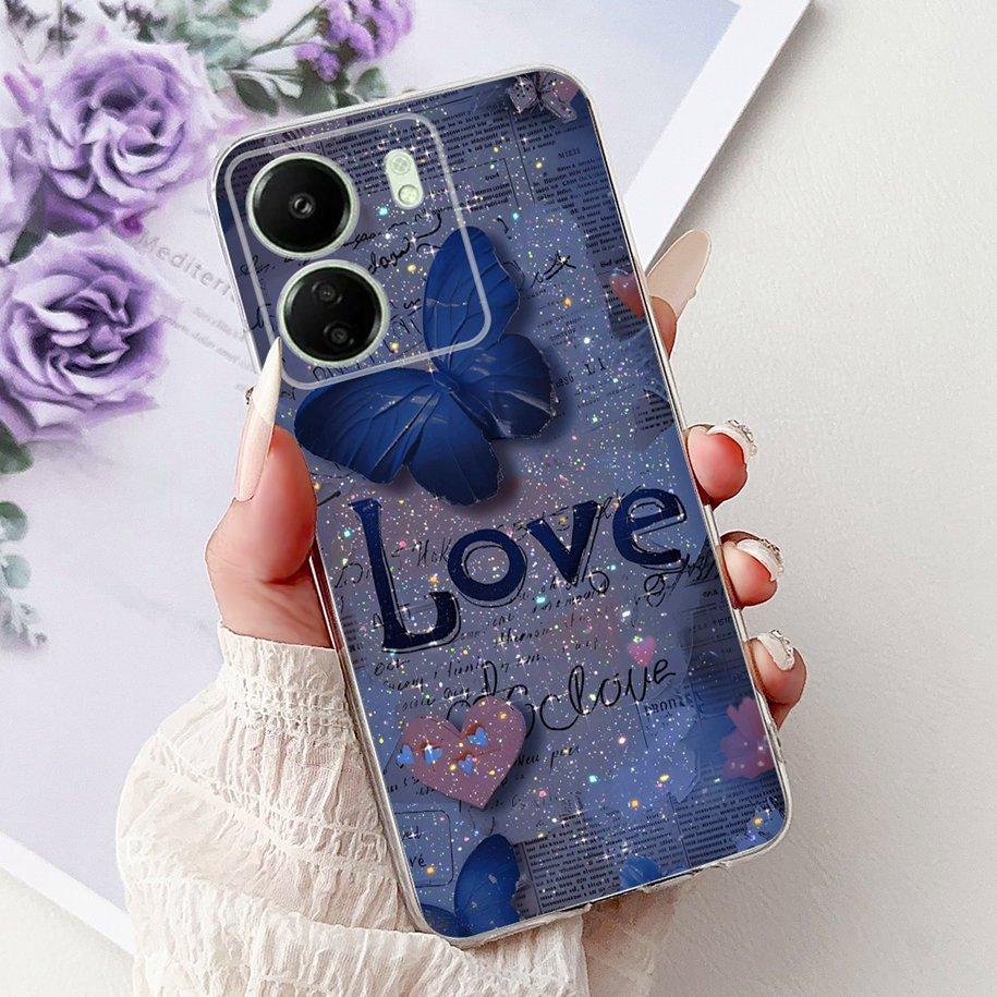 For Xiaomi Poco C65 Case Poco C75 Cover Fashion Butterfly Soft Silicone Capa Phone Back Cover For Xiomi Poco C65 C75 C 65 Bumper