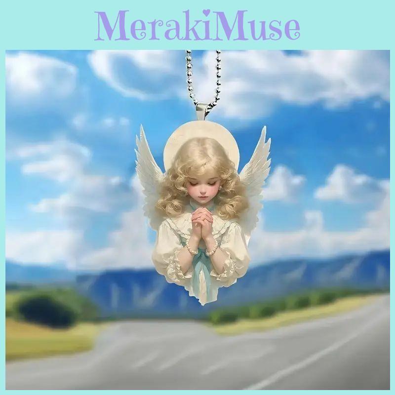 Flat Surface Acrylic Angel Auto Interior Ornament Pendant For Decoration Vehicle