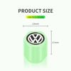 VW 4Pcs Luminous Car Tire Valve Caps Fluorescent Night Glow Decor For Volkswagen VW GTI Golf 7 Polo Tiguan Passat Jetta Accessories