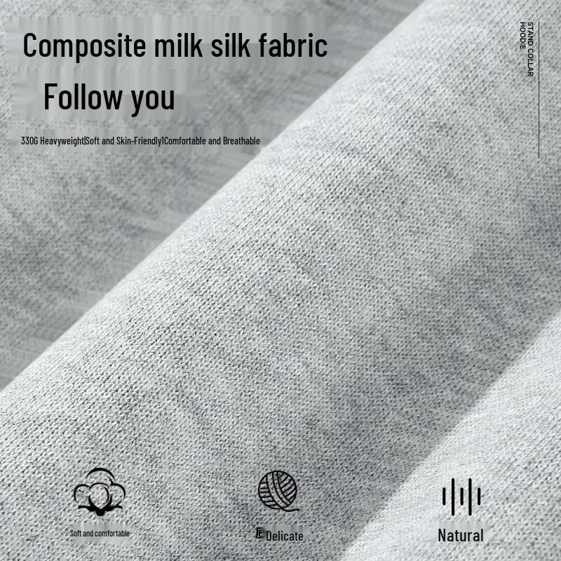 MINISO Men's High Street Relaxed Fit Half-Zip Stand Collar Sweatshirt