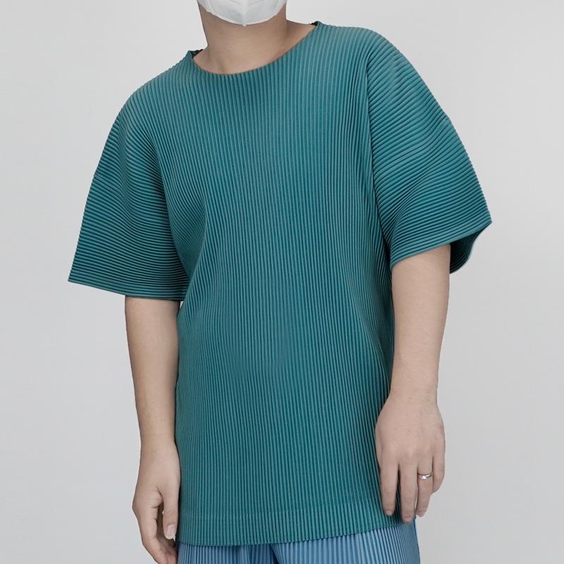 Men's Pleated Japanese Trend Short-sleeve T-shirt