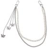 Double Layer Butterfly Pendant Pearl Alloy Pants Chain for Hip Hop Dancers Punk Girl Boy Harajuku Jeans Side Chain Bags Chain