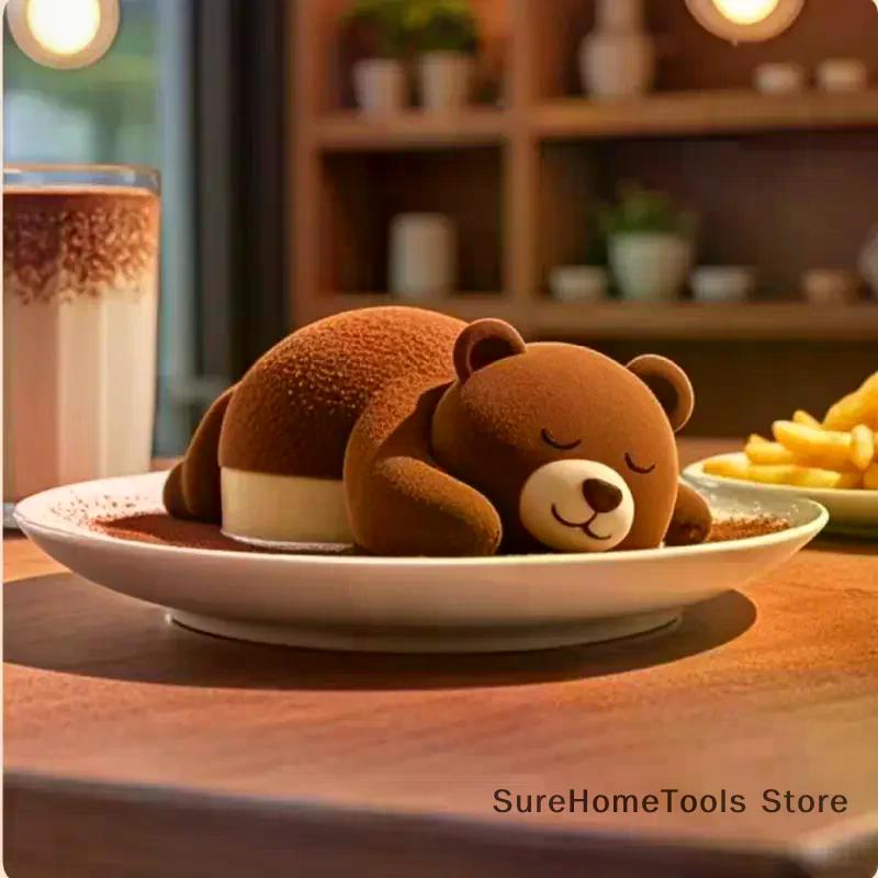 Cute Bear Milk Jelly Mold Pudding Silicone Mold Jelly Bowl Cake White Cold Ice Powder Mold Cake Kitchen Decoration Accessories