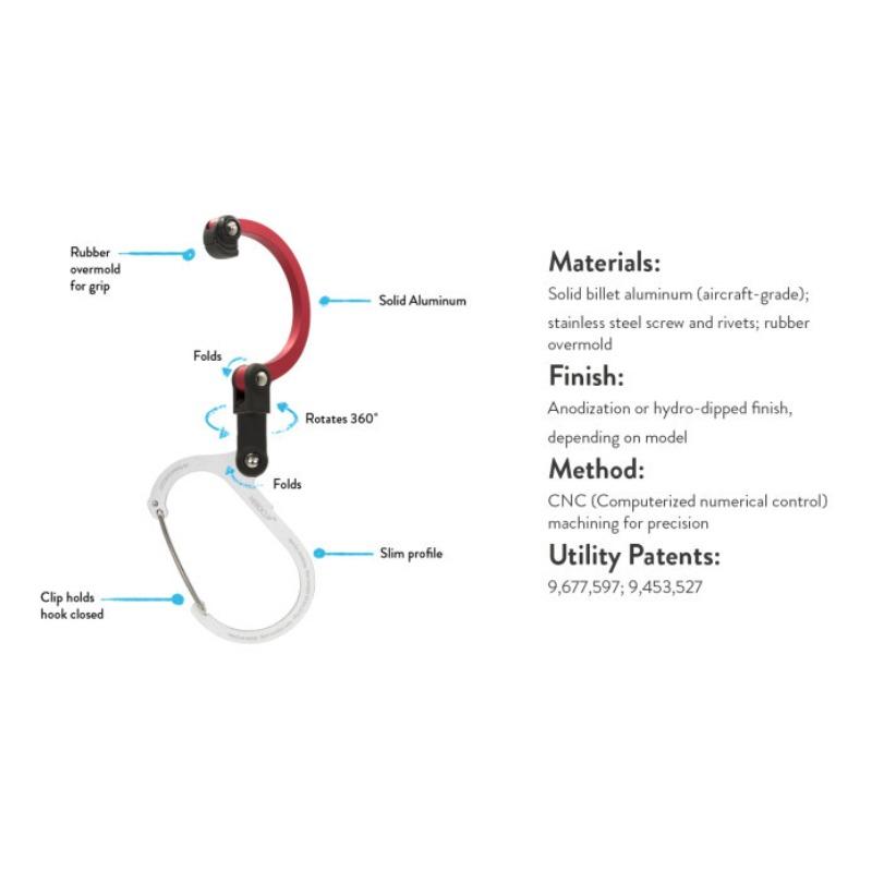 Multifunctional Mountaineering Buckle Aluminum Alloy D-type Mountaineering Buckle Outdoor Random Hook 360 Degree Rotating Hook