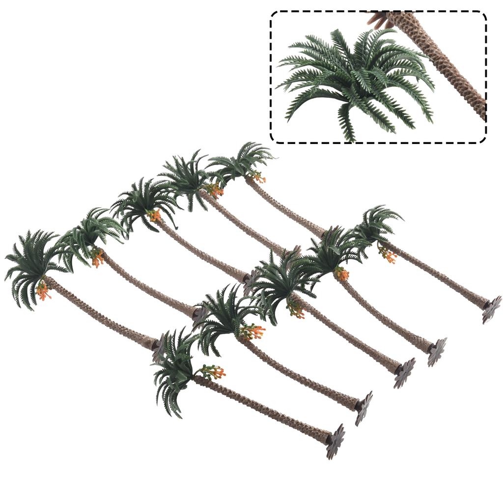 10Pcs Model Trees Palm Scale Tree Coconut Palm Park Rainforest Scenery Dioramas DIY Decor Diorama Scenery Model Decorations