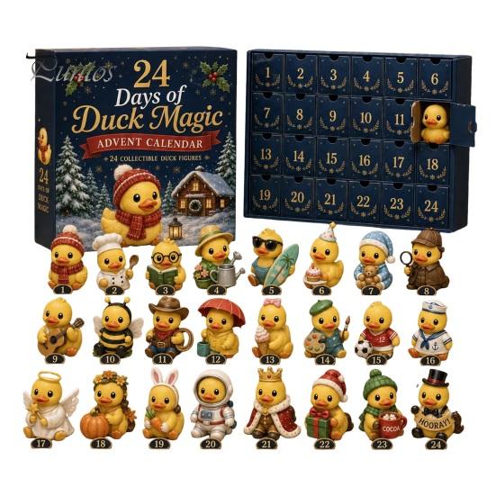 Einzigartige Weihnachtsgeschenke für Sie Magischer Tier-Adventskalender, 24-Tage Hochlandkuh/Katze/Schaf/Rotkehlchen Acryl-Ornament-Set, Rustikale Feiertagsdekorationen D black