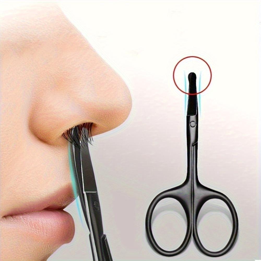 Professional safety nose hair scissors. Round-tip design for pain-free trimming. Ergonomic & durable. Essential for men/women.