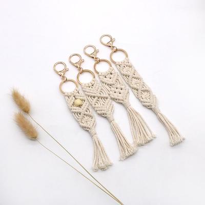 Nordic Handmade Bohemian Cotton Rope Keychain Bag Pendant