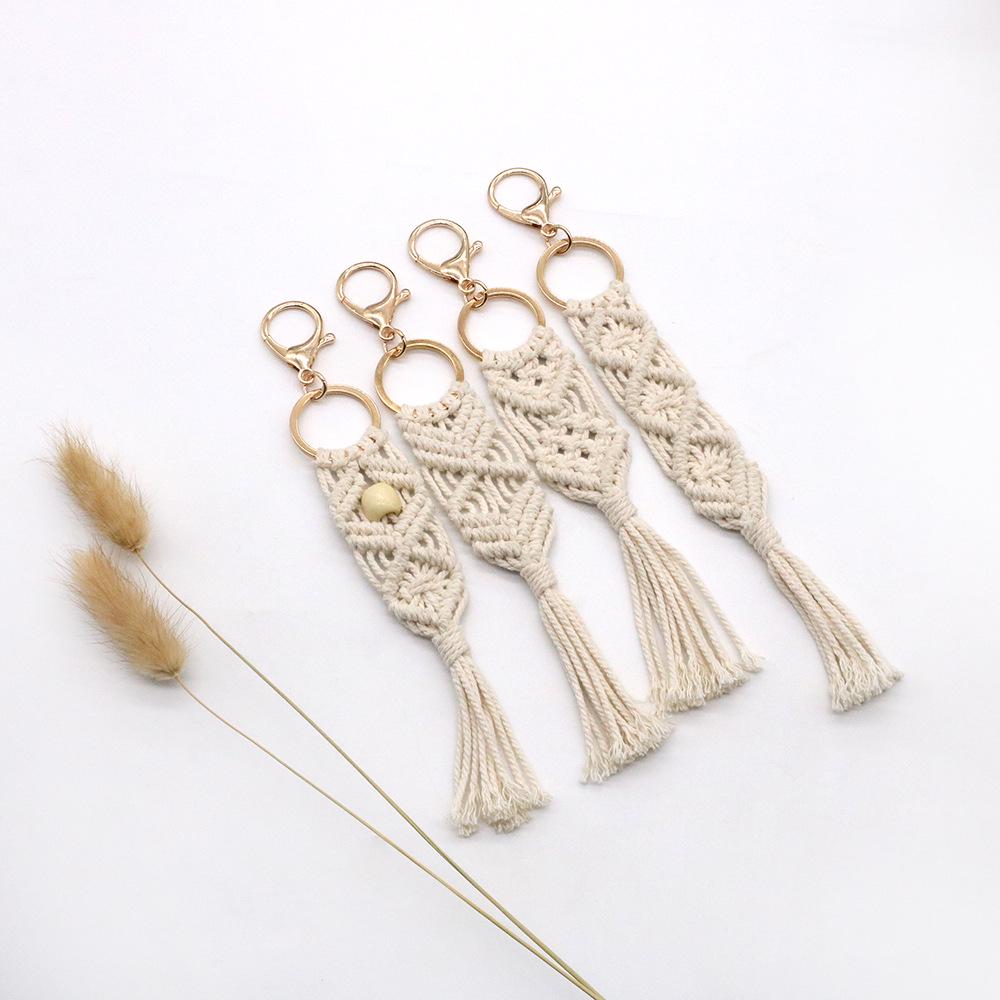 Nordic Handmade Bohemian Cotton Rope Keychain Bag Pendant