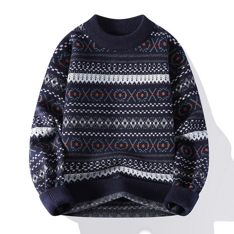 Xiaofu Men's Color-Block Pullover Sweater