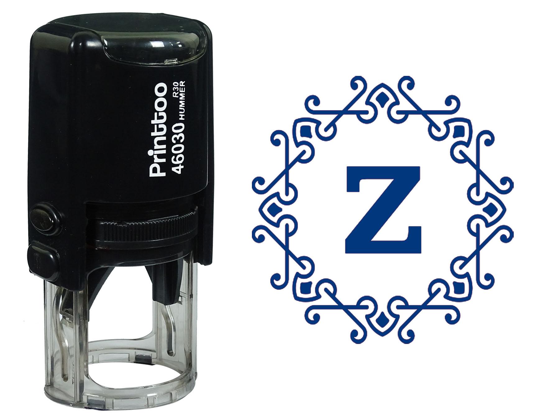 

Printtoo Alphabet Z Monogram Octagon Celtic Swirl Frame Self Inking Rubber Stamp Office 30 mm Diameter (Approx) синій