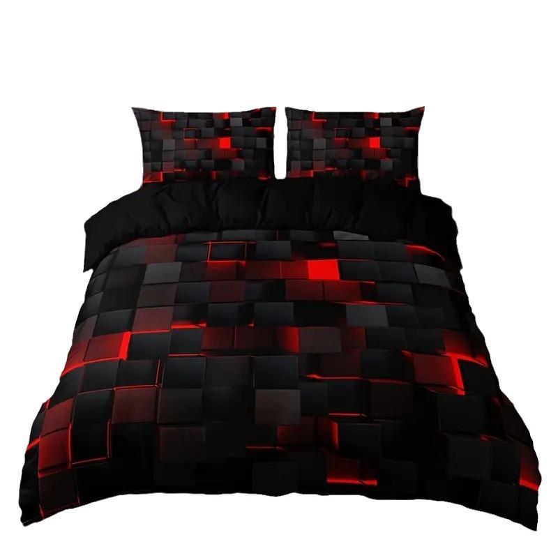 Soft Geometric Print Duvet Cover Set Nordic Style Bedding Bedroom Guest Room