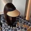 Summer Lightweight Sun Hat with And Rear Hat Foldable Straw Hollow Top Headband