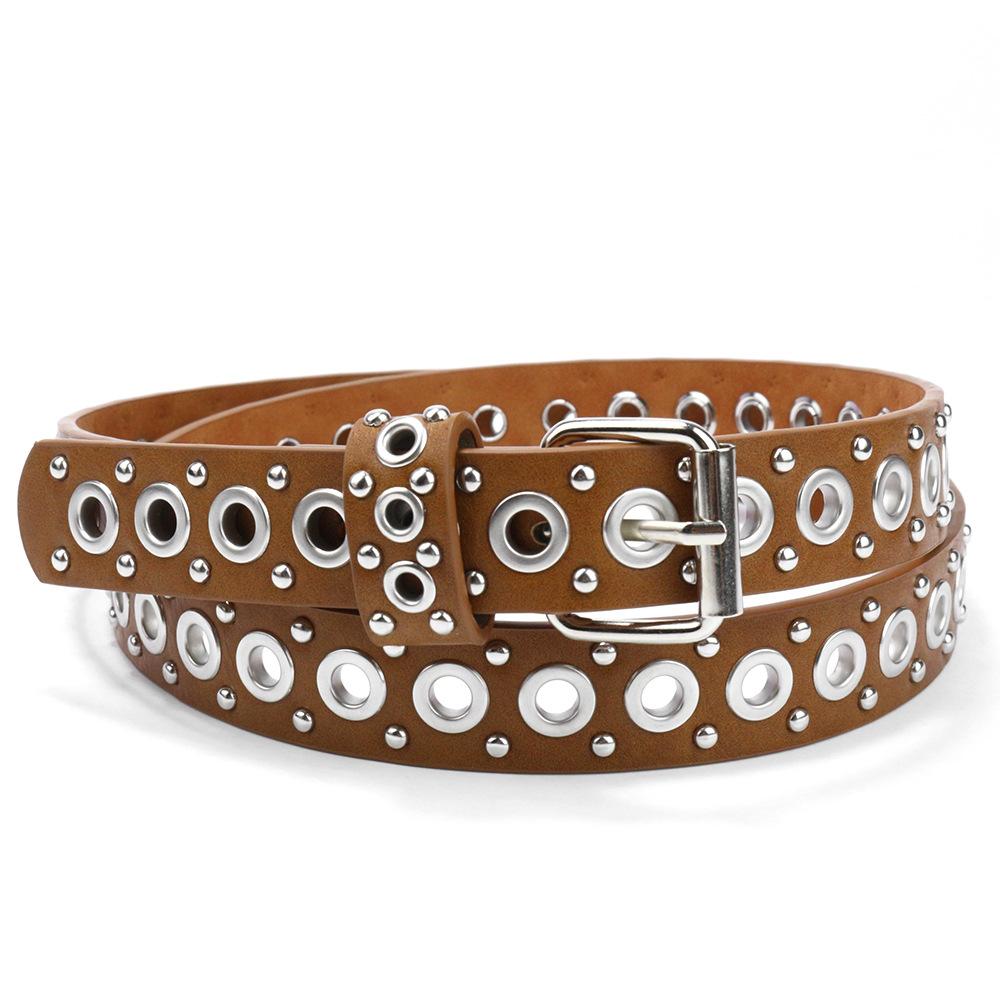 Hollow Belt Women'S Decorative Jeans Belt Punk Simple Blue Pin Buckle Belt