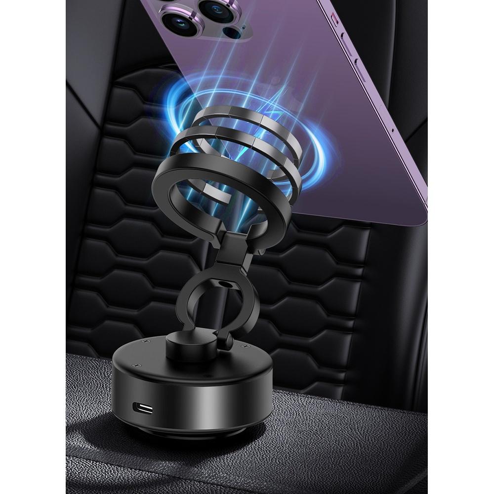 

Magnetic Car Phone Mount – Vacuum Suction Foldable Dashboard Holder Universal 4.7-7 Inch Smartphones 360 Adjustable Strong Magnetic Grip Durable Alum
