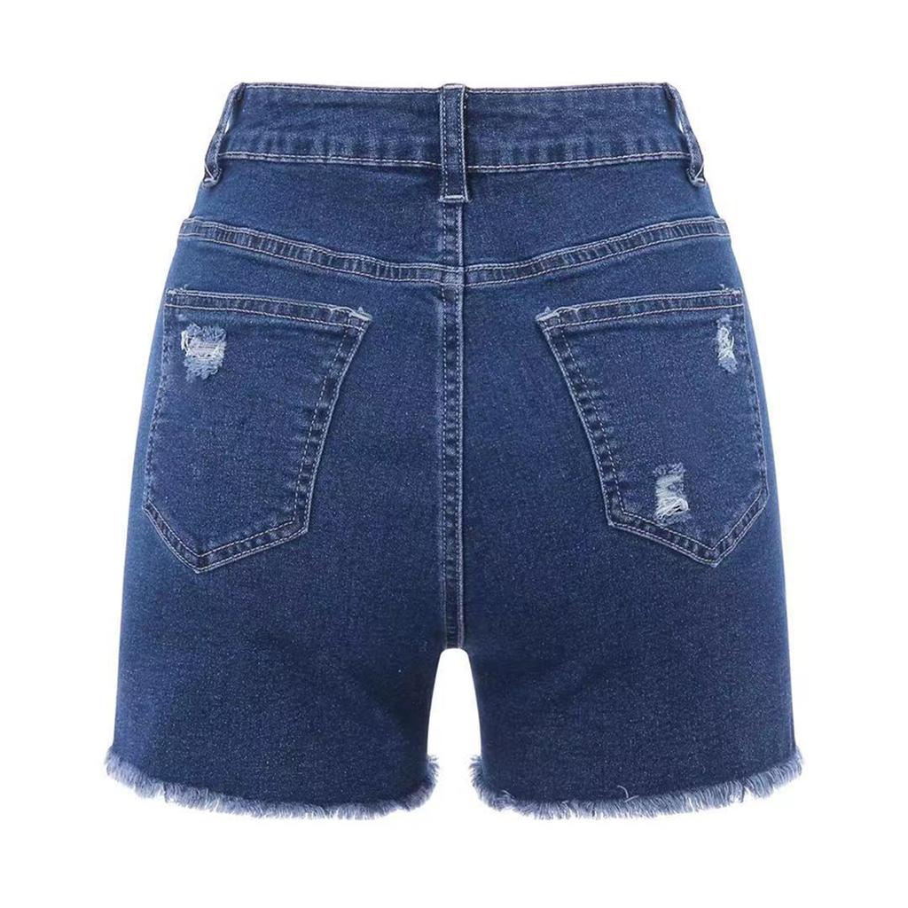 Dámské džínové klasické všestranné módní šortky s vysokým pasem