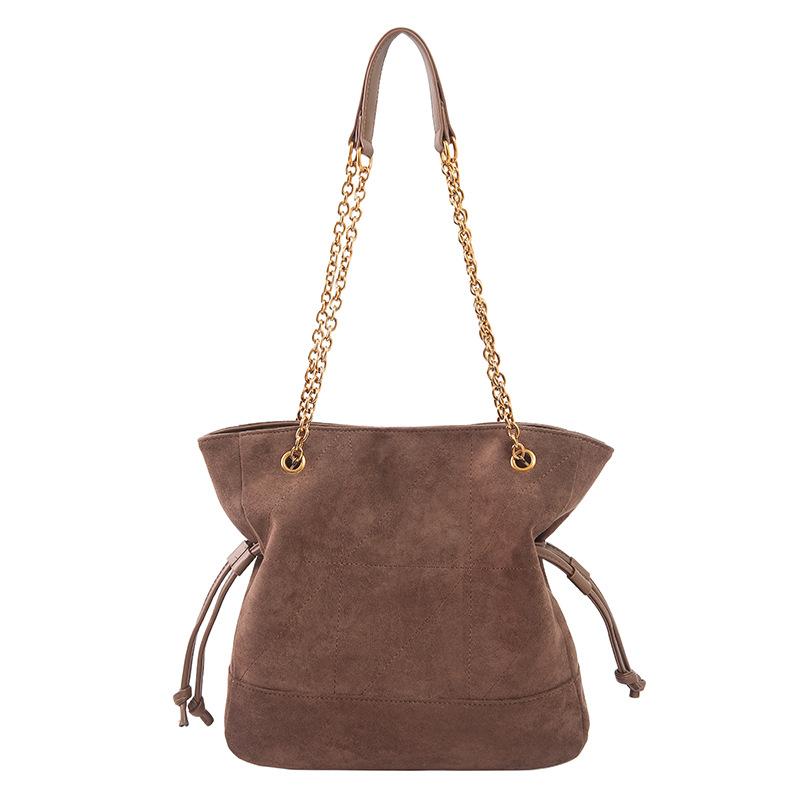 Vintage mattes Wildleder Ketten Achseltasche Damen 2026 Frühherbst Nische Leichter Luxus Schulter Handtasche