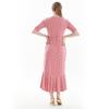 Lipbbam 3 4 Sleeve Frill Wrap Dress Ldm42or01