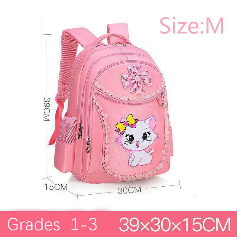 Růžový Kočka Dětský Dívčí Batoh Mašle Dětská Školní Taška Kreslený Batoh Roztomilá Princezna Mateřská Škola Základní Škola Dívčí Batoh