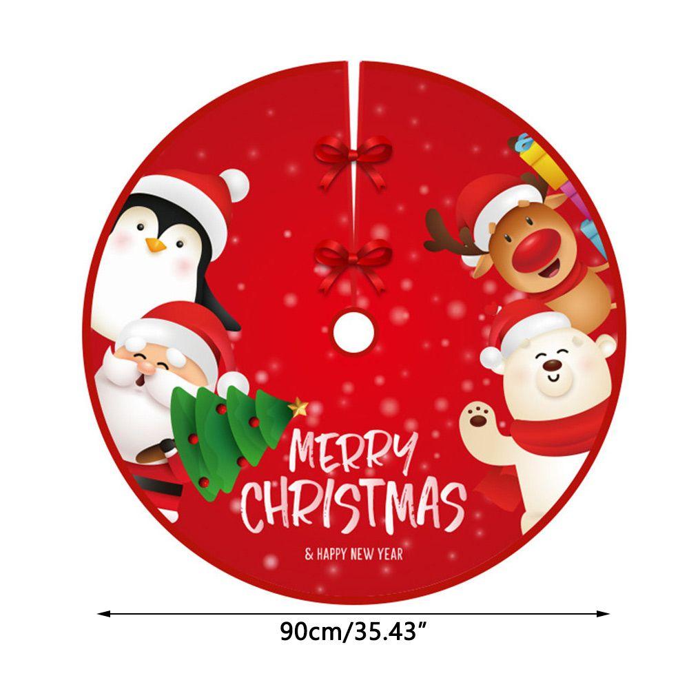 Merry Christmas Floral Happy New Year Christmas Trees Skirt Xmas Floor Cover Party Decor Apron
