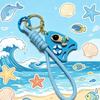 Swimming Girl Cute Handmade Keychain Blue Pool Board Pendant Lovely Summer Decor for Backpack Luggage Accessory
