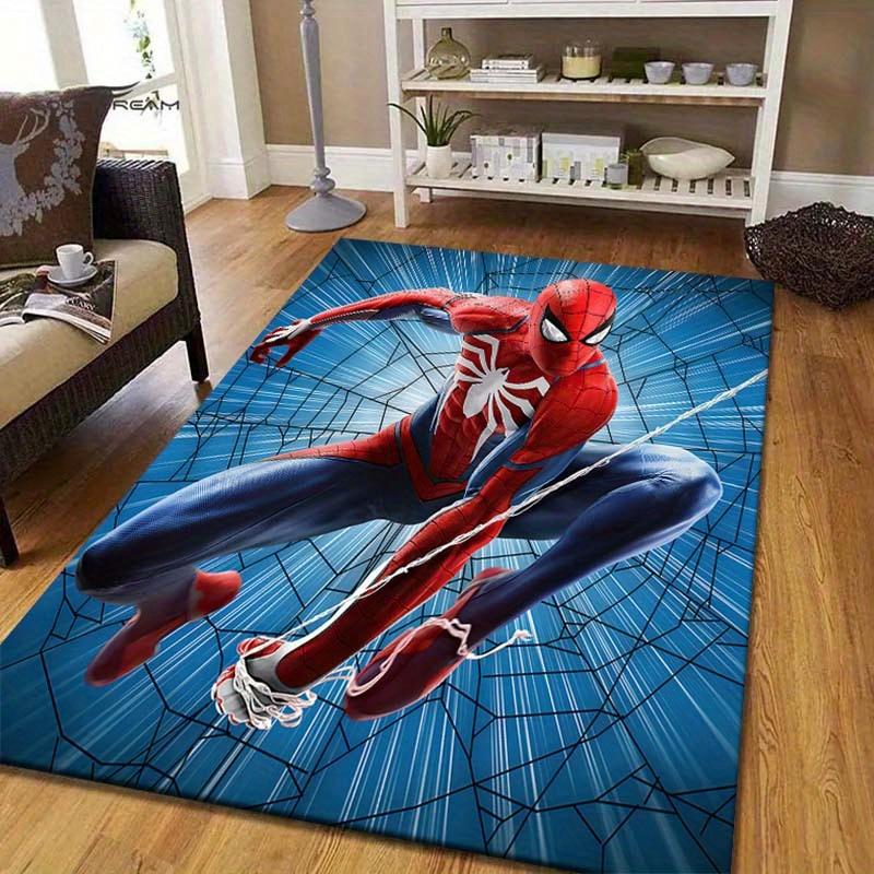 1pc Spider-Man Pattern Area Rug Soft Flannel Floor Mat for Living Room, Bedroom, Sofa Coffee Table Floor Mat, Machine Washable