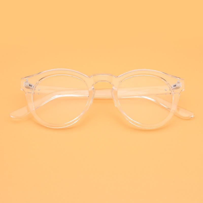 Retro black thick frame glasses female Harajuku square large round face plain face round flat light myopia glasses frame male
