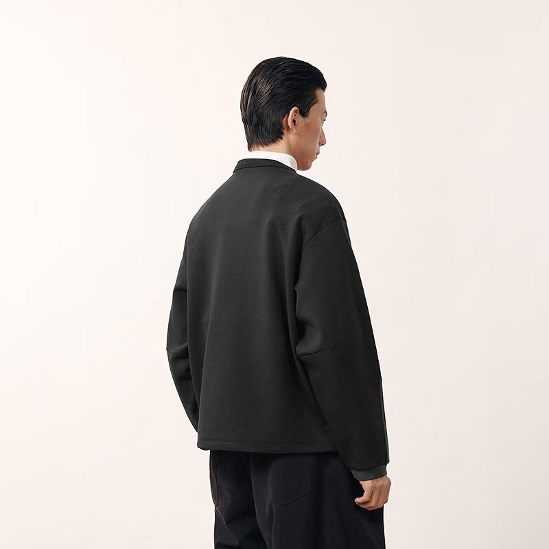 CROQUIS Men's H-Shape Loose Round Neck Pullover Sweatshirt