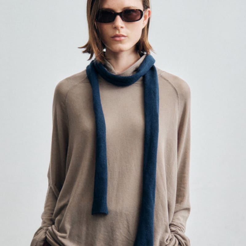 

CITTA Wool Blended Knit Tie Muffler_CTA935(Blue) Blue