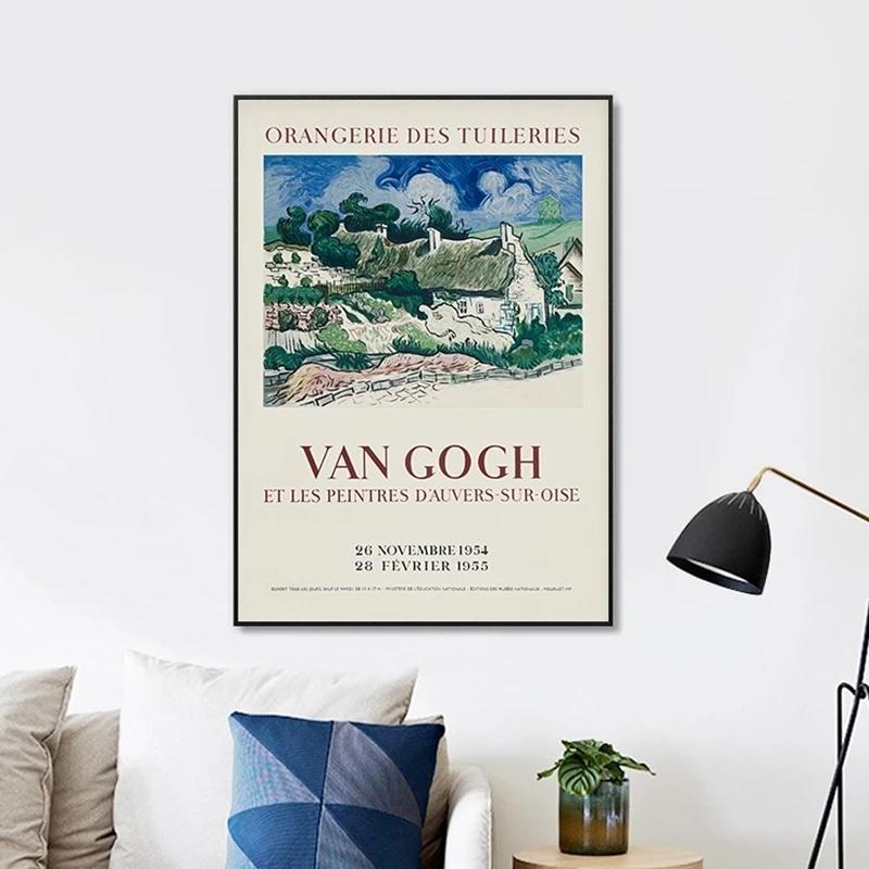 Vincent Van Gogh Painting Canvas Art Prints Original French Exhibition Vintage Posters Wall Pictures Home Room Gallery Decor