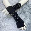 Y2K Punk Wristband Black Fingerless Mittens Fashion Arm Cover  Cosplay