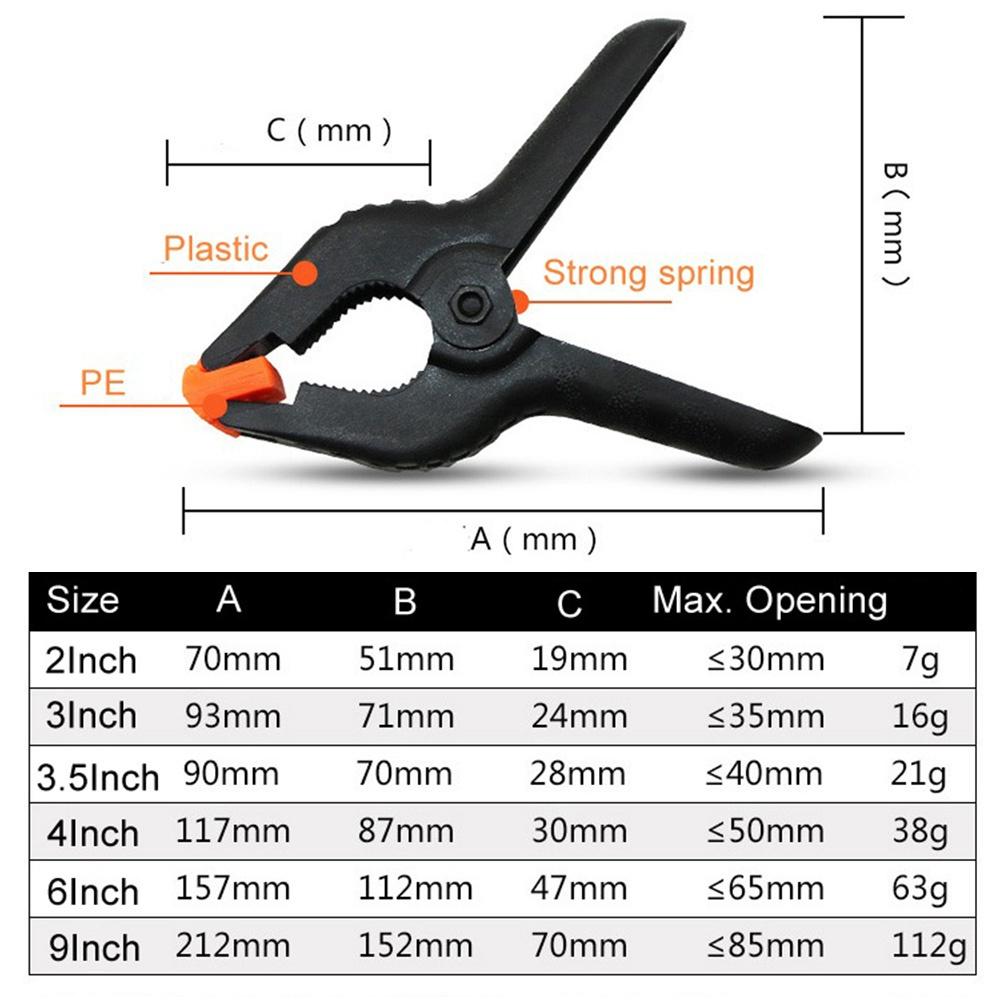 

STONEGO Plastic A-word clip strong spring clip carpenter clip woodworking tool quick g-clip DIY model fixed clip 3inch