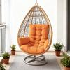 Waterproof Egg Chair Cushion Thicken Patio Hanging Basket Chair Cushion Egg Chair Cushion with Armrests for Indoor Outdoor Basket Swing