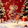 2D Flaches Acryl Rot Gold Chinesisches Tierkreiszeichen Ziege Weihnachtlicher Hängeanhänger Weihnachtsbaumschmuck Neujahr Autoanhänger