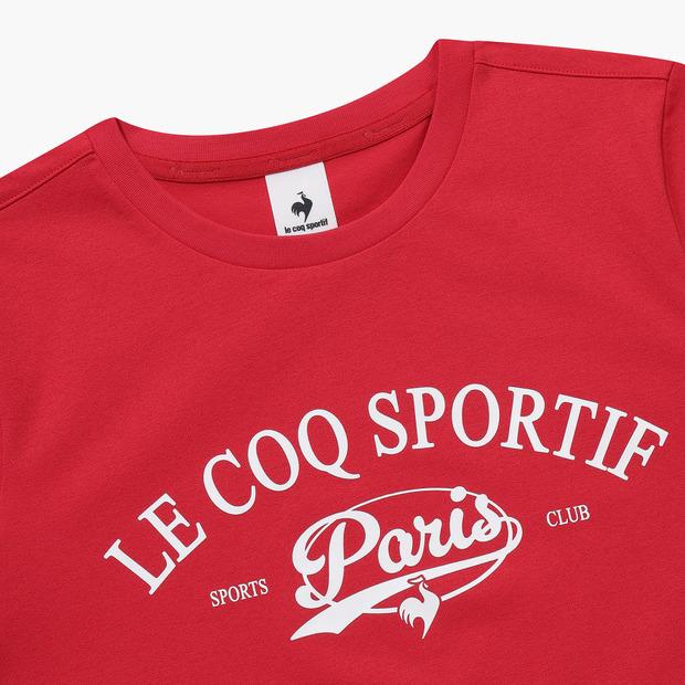 LECOQ Graphic Basic Short Sleeve T-Shirt - Red (Qq123Lrs13) (B Type)
