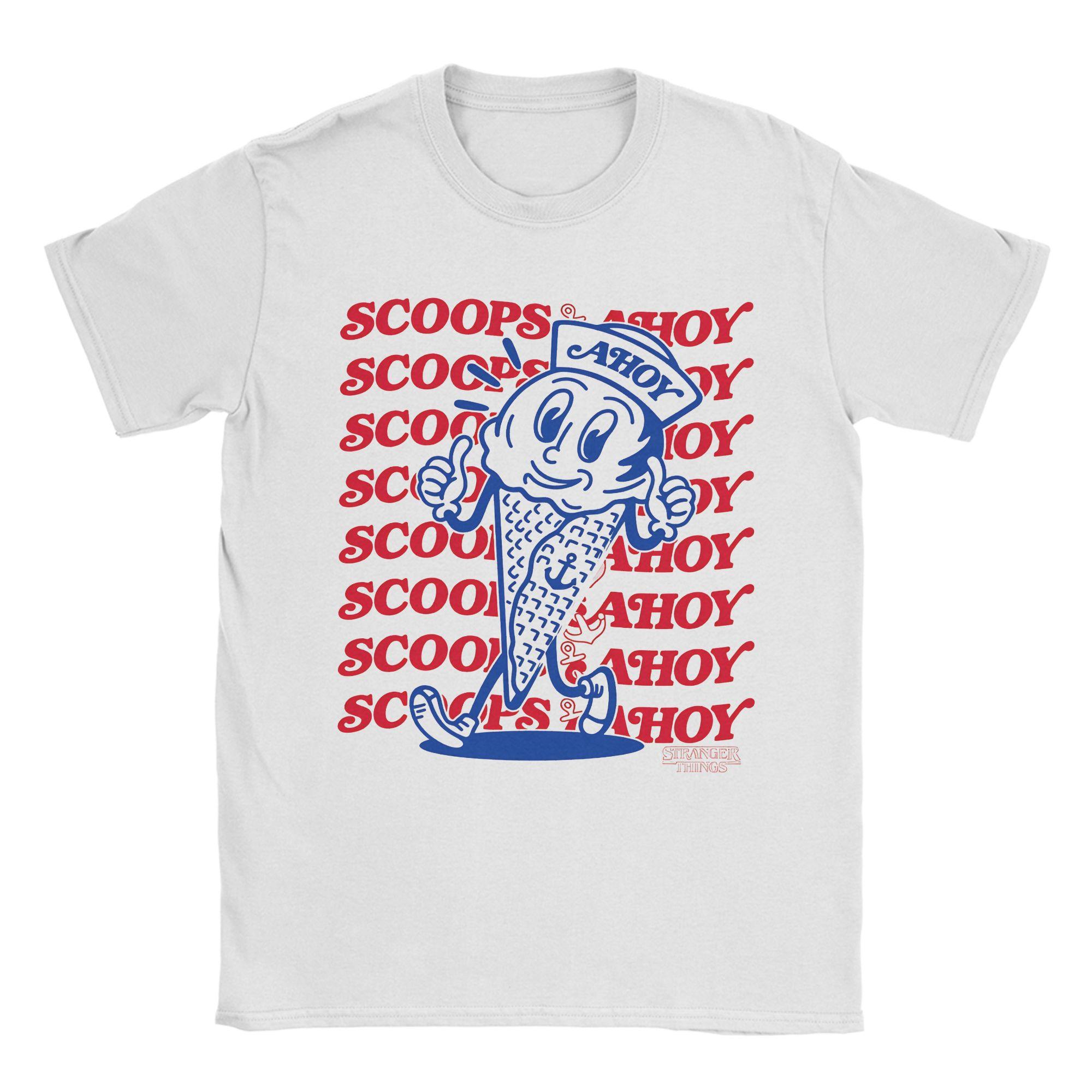 

Scoops Ahoy Ice Cream Mascot T Shirt Unisex 100 Cotton Funny TShirt O Neck Tee Shirt Short Sleeve Clothes Plus Size S