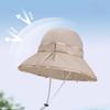 Lace-up Design Bucket Caps 10cm Large Brim Sunshade Hat New Girls Basin Caps  Beach Activities