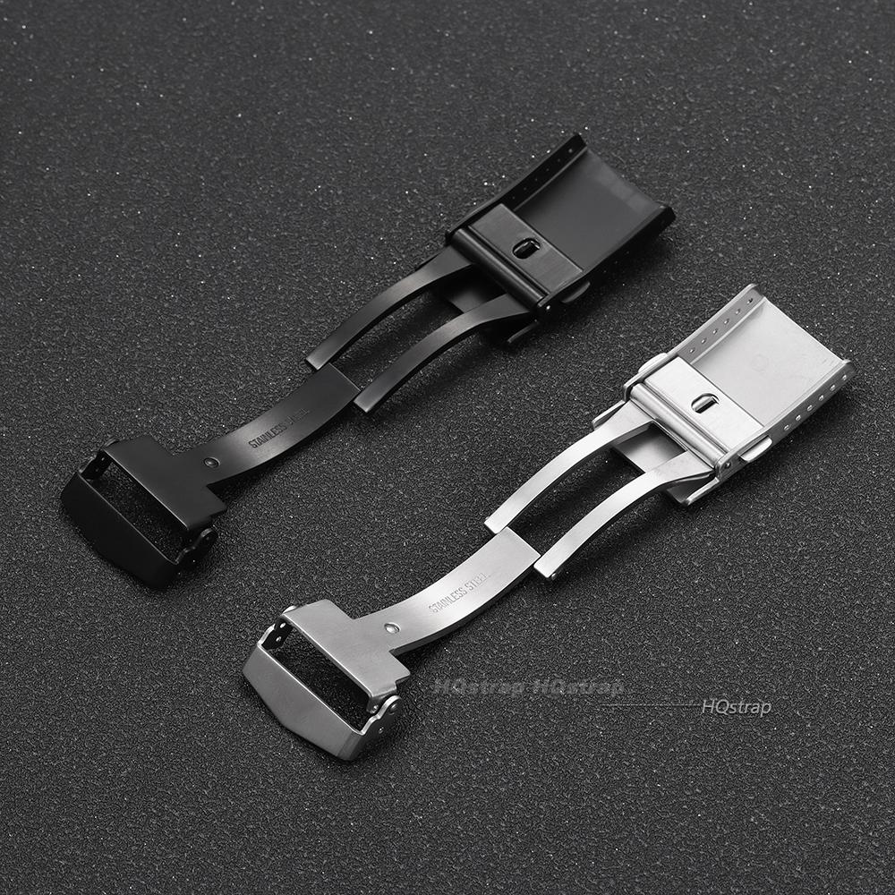 316L Stainless Steel Watch Buckles for Seiko 18mm 20mm 22mm Silver Black Folding Safety Clasp Replacement Deployant Watch Clasp