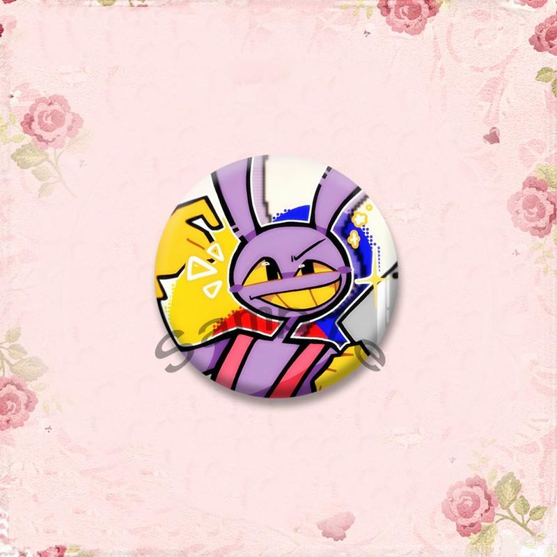 Anime Role Jax Gangle Ragatha Round Brooch Cartoon Figure Lapel Badges Custom Soft Button Pin Bag Jewelry Accessories XMAS Gifts