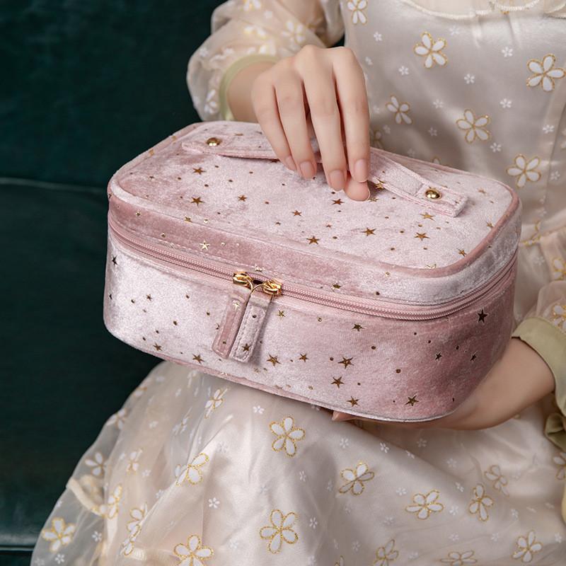 

Luxurious Flannel Starry Clutch Makeup Bag For Travel And Cosmetic Storage StyleE