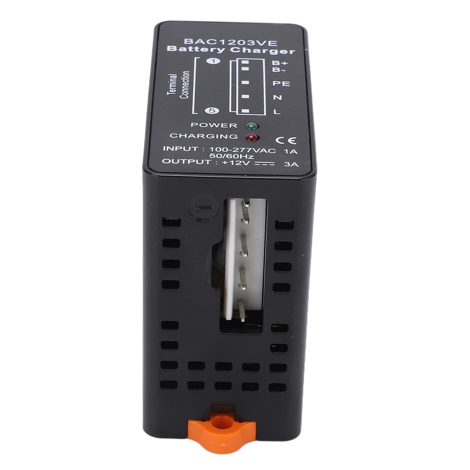 

BAC1203VE Mini Battery Charger with LED Indicator Aluminum Alloy Automatic Float Charging Device AC100‑277V