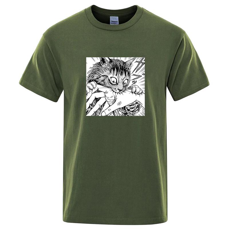 Unisexs Tshirt High Quality Cotton Blend Funny Crazy Cat Printed Casual Loose Summer Cool for Unisex TShirt Oneck Male Tops Tees
